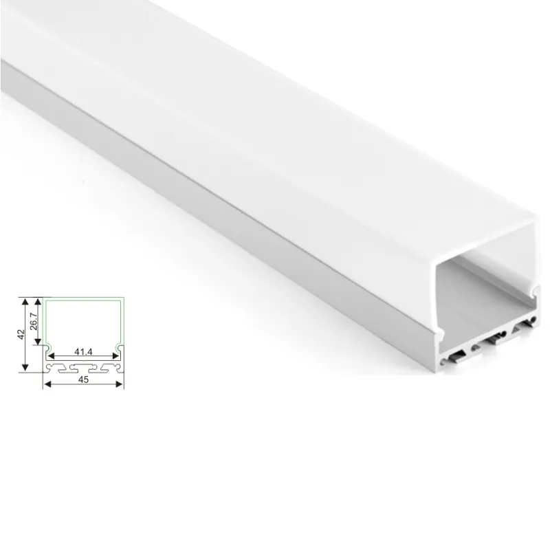 10X1M ensemblesboîtiers de lumière de bande led en aluminium de type U et canal de lumière led en aluminium anodisé pour lampes suspendues au plafond