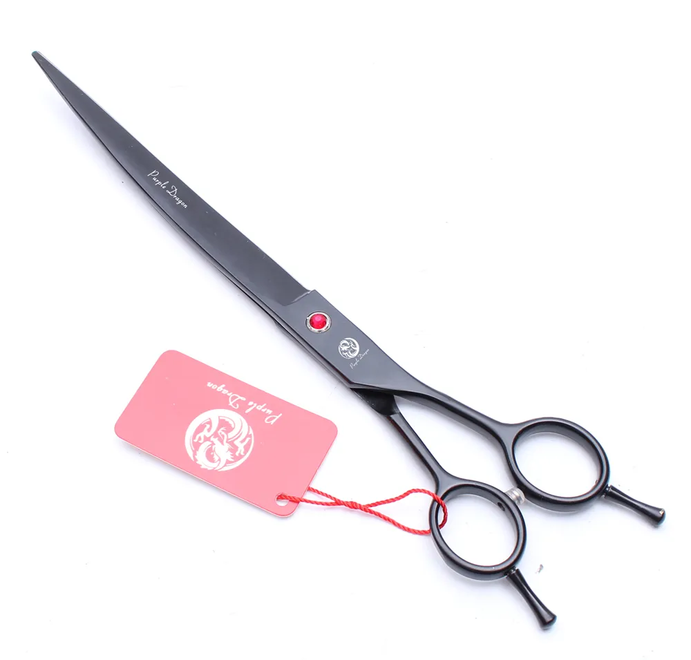 9" 24cm Japan 440C Purple Dragon Professional Pets Hairdressing Shears Grooming Shears UP Curved Cutting Scissors Salon Style Tools Z4004