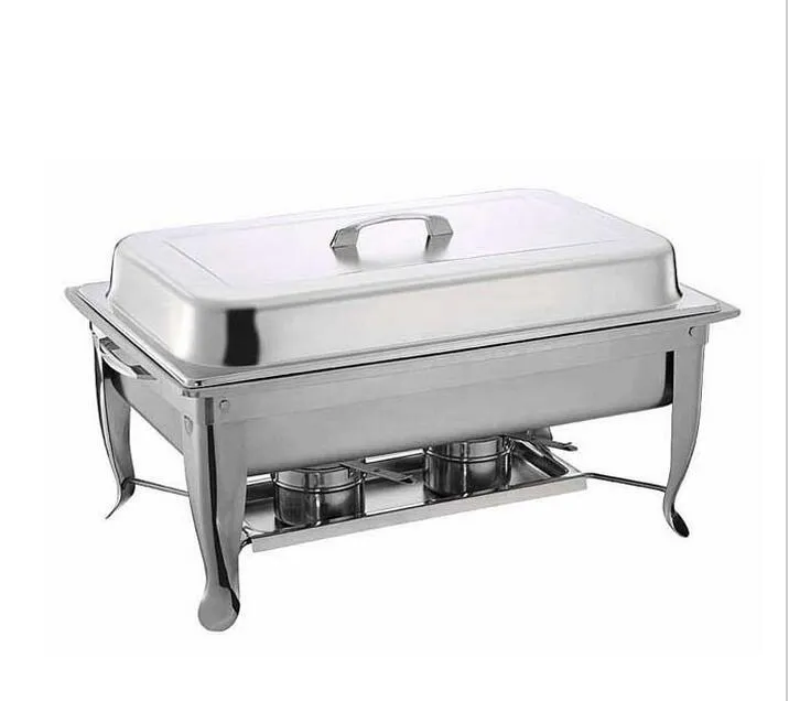 Frete Grátis Atacado 4 Conjunto de Aço Inoxidável Dobrável Buffet Chafing Dish Set