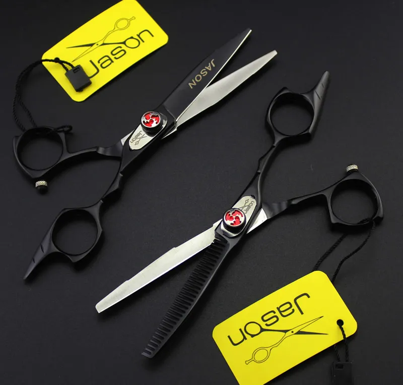 5.5INCH JASON NY JP440C Cutting Tunning Saxar Set Frisör Saxar Rostfritt Stål Hårskiva Kit Barber Salong Tools, LZS0456