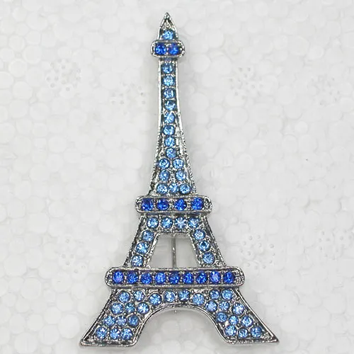 Gros mode broche strass tour Eiffel Paris broche broches pendentif en 6 couleurs C101326