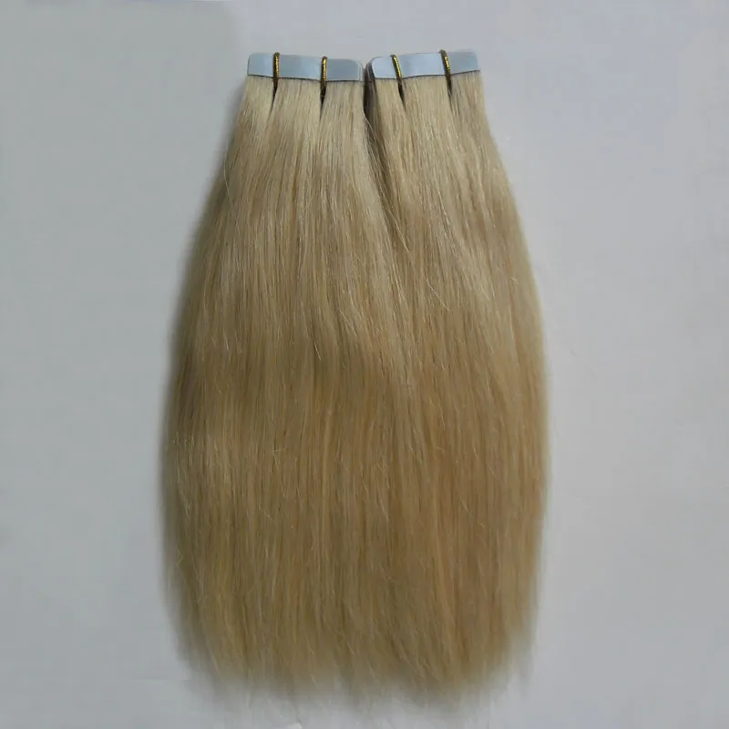 Blonde brazilian hair tape in human hair extensions 100g Skin Weft hair extension tape adhesive