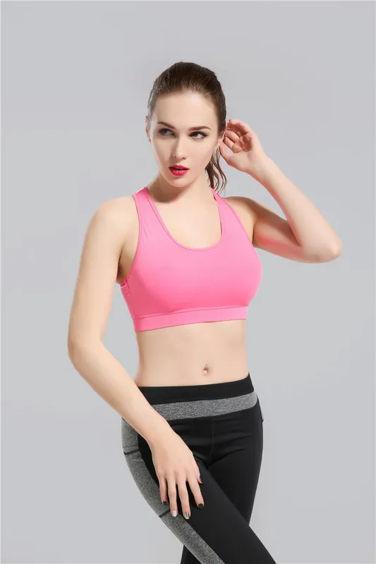 2017 heiße Neuankömmlinge Rosa Yoga-BH Fashion Quick Dry Sportswear Damen Tops Fitness Yoga Sport-BH Gym Kleidung Freier Tropfen-Versand lymmia