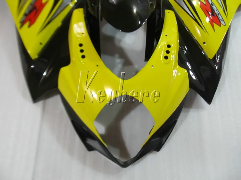 Kit di carenatura parti moto di alta qualità Suzuki GSXR1000 07 08 Giallo Black Fairings Set GSXR 1000 2007 2008 OY15