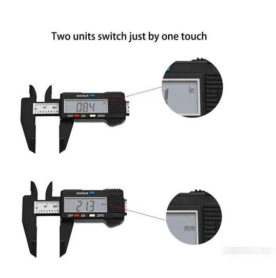 Nieuwe aankomst 150mm 6 inch LCD Digitale elektronische koolstofvezel Vernier Caliper Gauge Micrometer Meetgereedschap