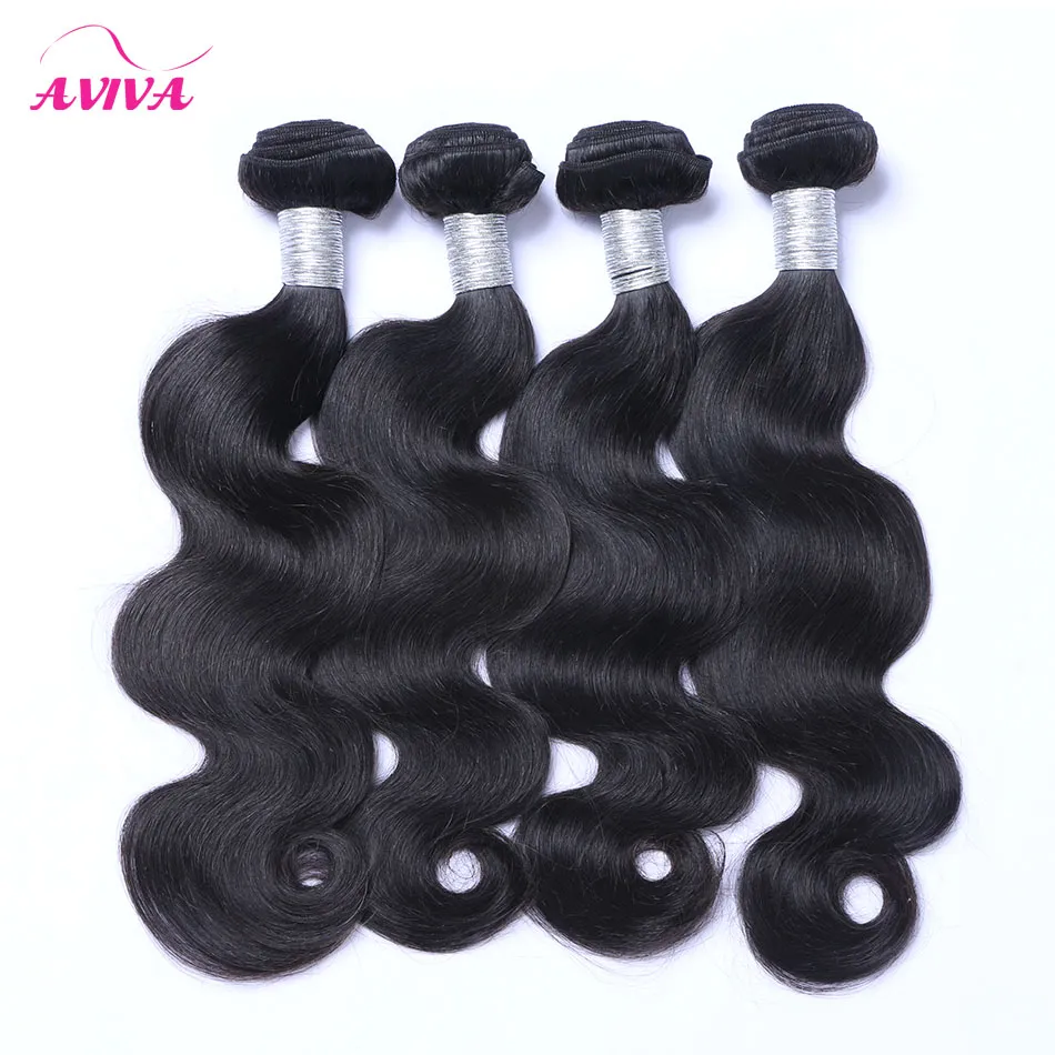 Brasileño Virgin Human Hair Weages Paquetes Sin procesar Indian Indian Malasian Camboya Cuerpo Body Wave Straight Remy Hair Extensions 3/4/