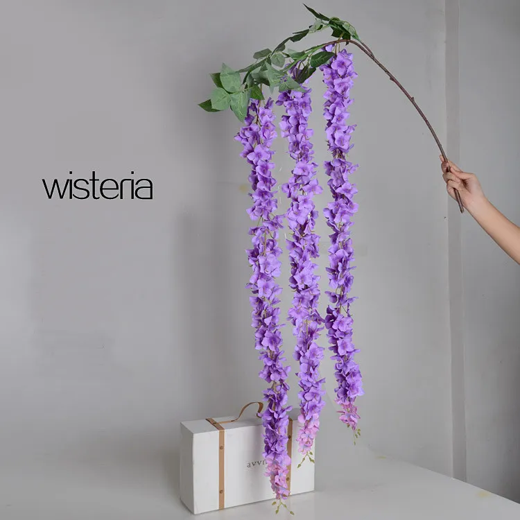 1,6 mètre de la soie artificielle de fleurs décorations de la vigne en rotin de vigne de la vigne de la vigne