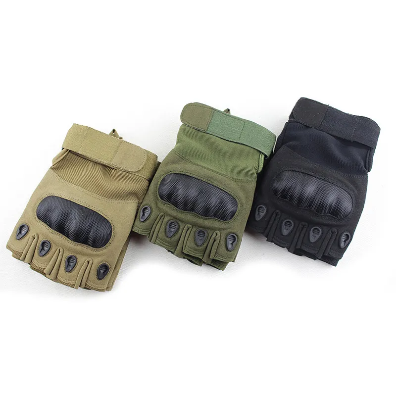 Paintball Airsoft Shooting Hunting Tactical Half Finger Luvas de dedos ao ar livre Motociclo de ciclismo Luvas NO08-052