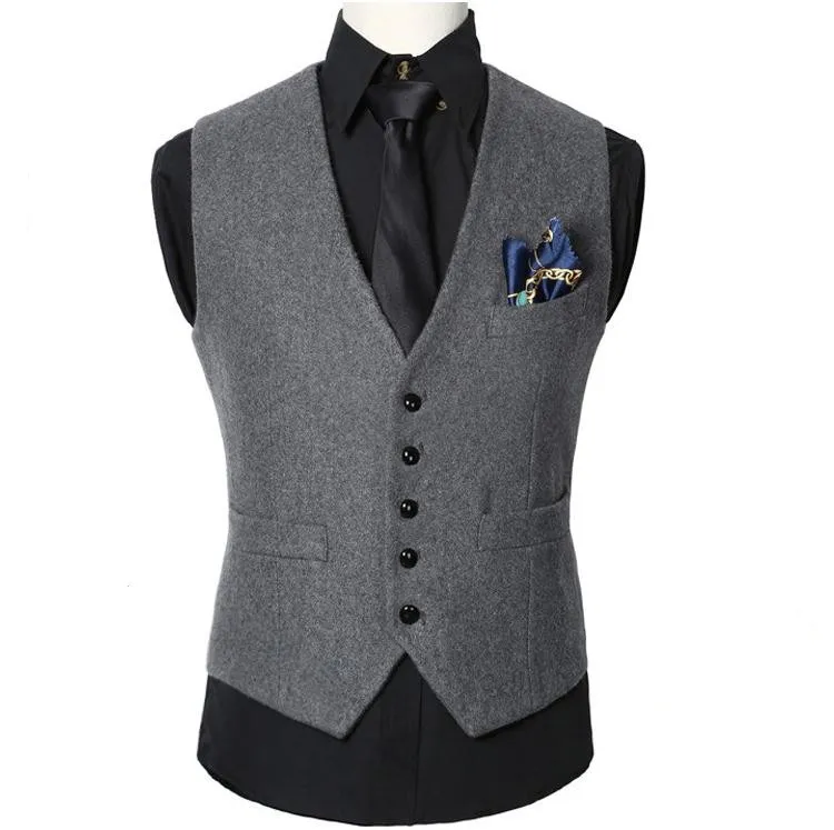 Wholesale- High quality New Men Suit Vest Dress Vests Men'sWaistcoat Casual Men Suit Vest Tops