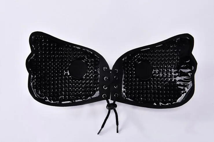 Push Up Butterfly Wing Invisible Bra Silicon Adhensive Bra Lace Up Trouwjurk BH Big Size Strapless Freebra gratis verzending