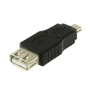 الجملة 200 قطع الأسود f / m usb 2.0 الأنثى إلى مايكرو / ميني usb b 5 دبوس ذكر plugt محول محول موصل