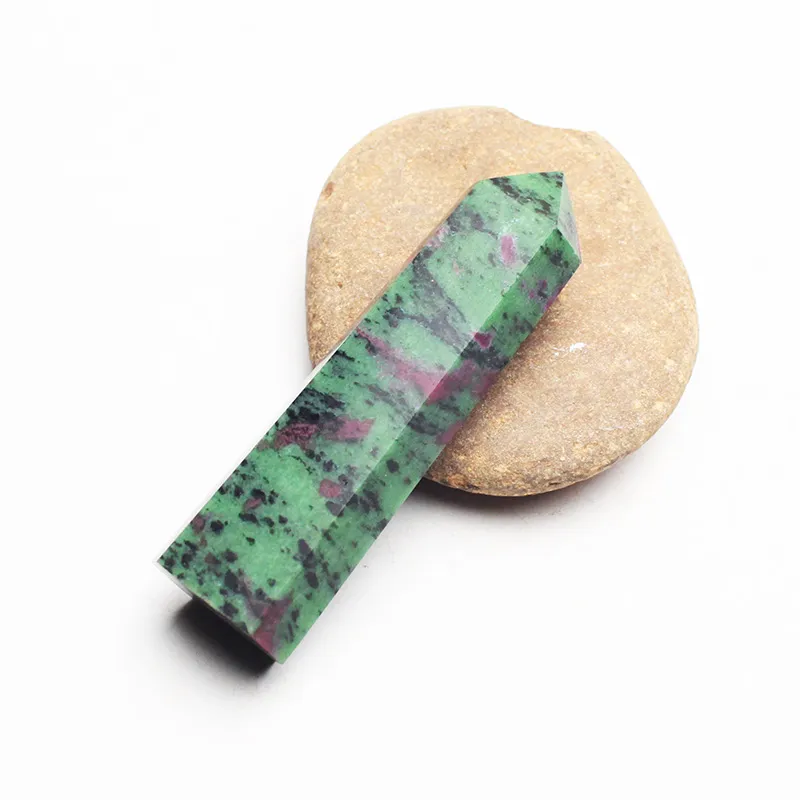 Gros RARE NATUREL Epidote rubis DT WAND POINT guérison Pierres et minéraux naturels LIVRAISON GRATUITE