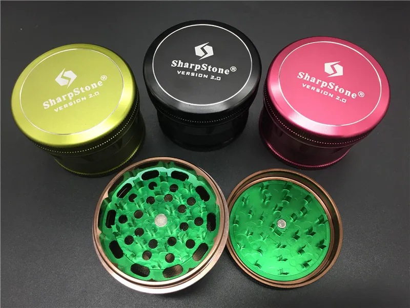 Pink Black 2.5inches SharpStone version 2.0 herb grinder Aluminium Metal Smoking Tobacco Crusher Sharp Stone herbal Grinder