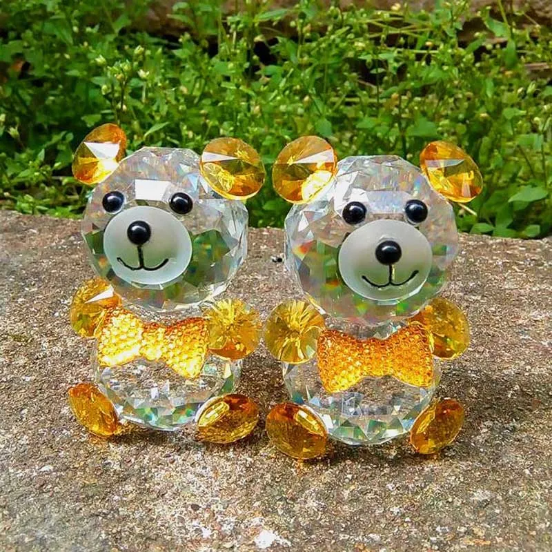 クリスタルガラスの動物クマのミニチュア置物FENGを￥442 | DHgate
