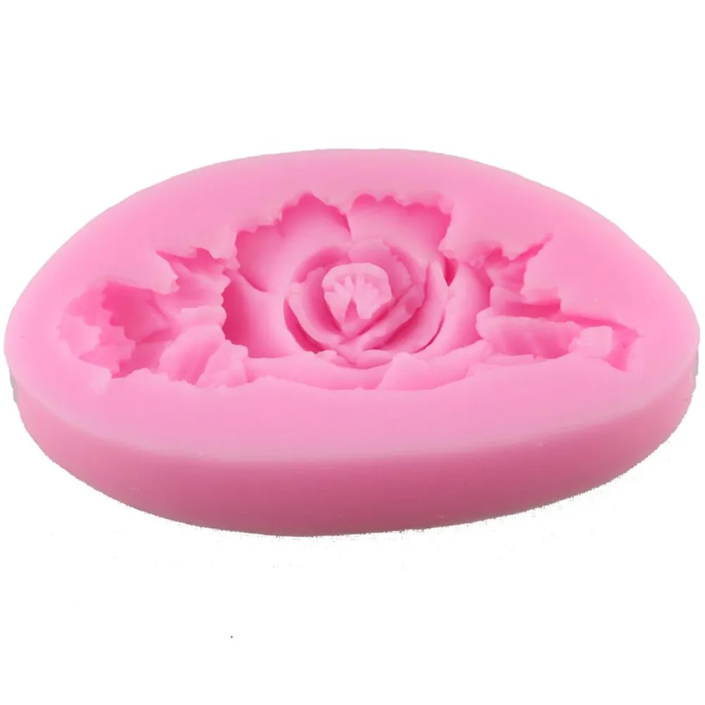 3D Rose Flower Cake Silicone Mold Fondant Cake Decorating Chocolate Candy Molds Resin Clay Soap Mould Kitchen Baking Cake Tools