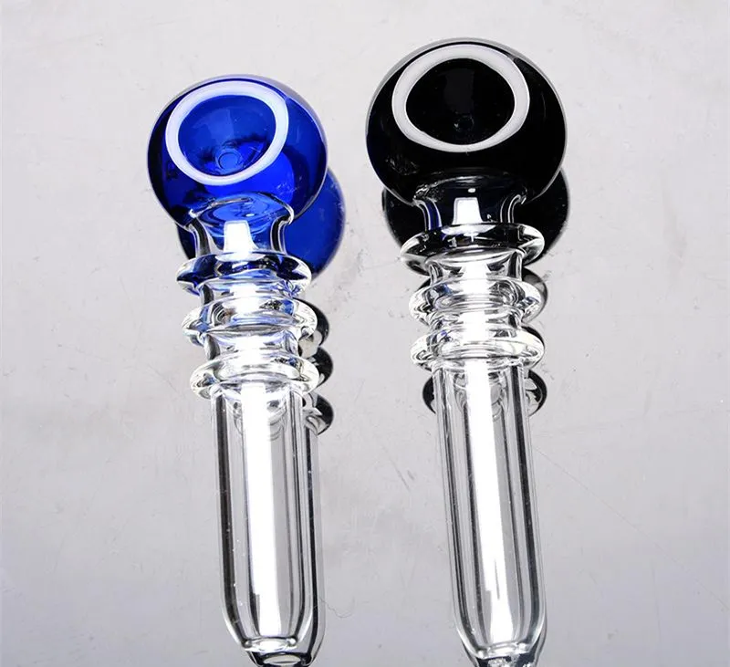 Mais novo Prova Colorida punho Transparente Colher Bubbler Mini lidar com tubos de Vidro tubo de água De Vidro De Fumar Bongos