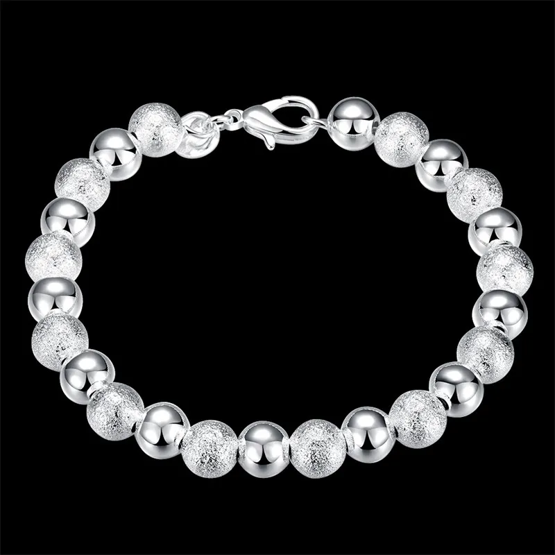 Yhamni Nya Charm Bangles för kvinnor Mode 100% 925 Sterling Silve European Beads Women Armband Smycken SPCH084