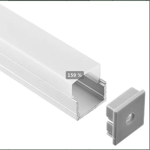 Livraison gratuite nouvelle conception vente chaude 2 m/pcs 50 m/lot LED bandes profil en aluminium avec couvercle et embouts et Clips