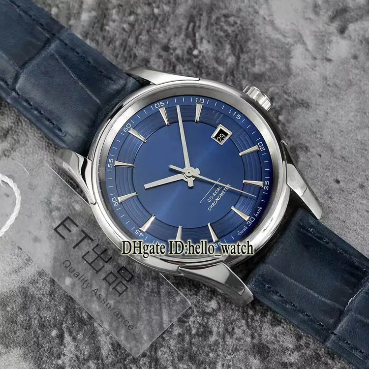 High Quality Hour Vision CoAxial 8500 Automatic Blue Dial 43333412103001 Men039s Watch Blue Leather Strap Cheap New Watch3791711