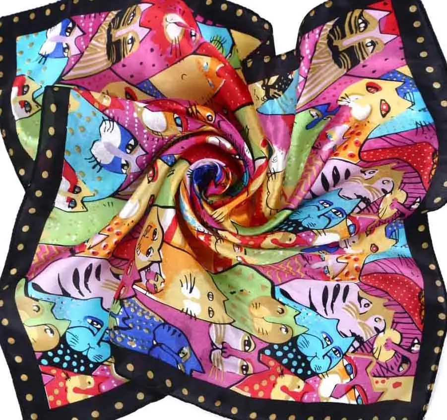 50 см Площадь шелковый шарф шелковые шарфы шейный платок шарф женщины девушки дети 20 шт. / лот #1890