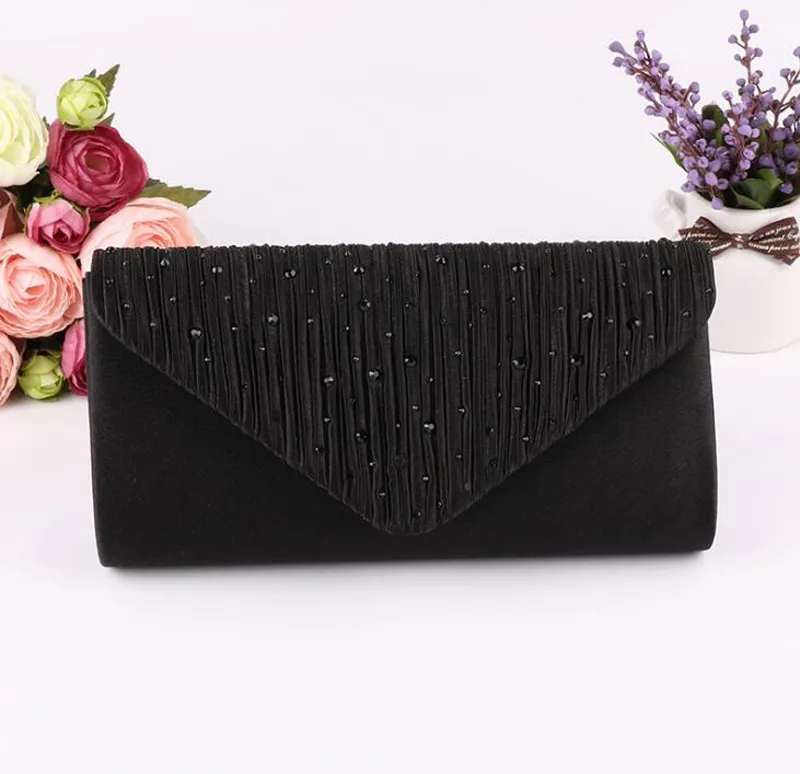 Haute qualité pas cher femmes sacs de soirée en satin perles de cristal sacs à main de mariée pochette boîte sacs à main pochette de mariage sac à main pour femmes 4851782