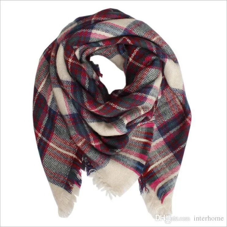 Barn Plaid Blanket Scarves Tartan Striped Tassels Scarf Mode Varm Neckerchief Höst Vinter Baby Scarf Sjal Partihandel Tillbehör H151