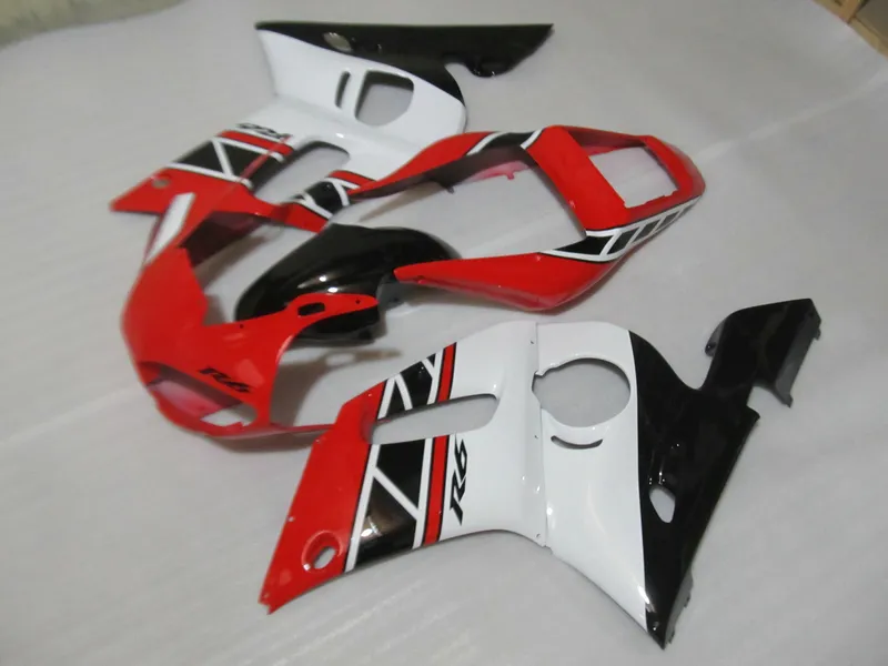 ABS Plastic Fairing Kit voor Yamaha YZF R6 98 99 00 01 02 Rood Wit Black Backings Set YZFR6 1998-2002 OT18