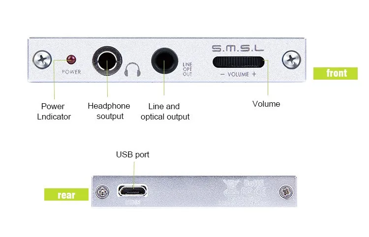 SMSL M2 Hifi Portable Headphone Amplifier USB Decoder DAC External Sound Card 5