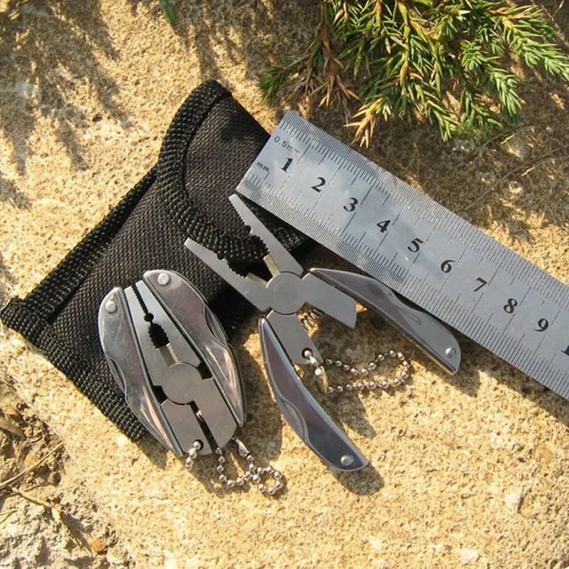 50pcs Portable Mini Multi Function Folding Pocket Tools Plier Knife Keychain Screwdriver