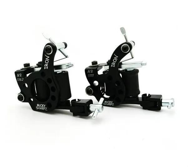 Black Tattoo Machine 10 Coil High Quality Tattoo Machines For Ink Cups Tips Kit