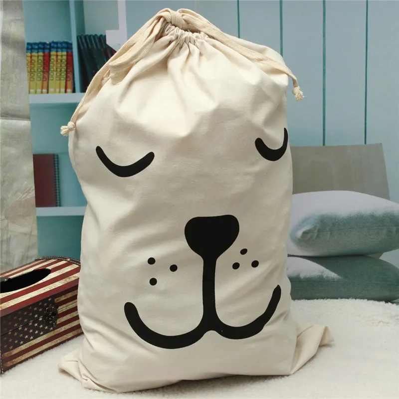 Sac de rangement de luxe, décoration de maison, chambre, visage d'ours, lettre Batman, Machine à laver, jouets, sacs en toile de dessin animé, articles ménagers modernes, sac à vêtements