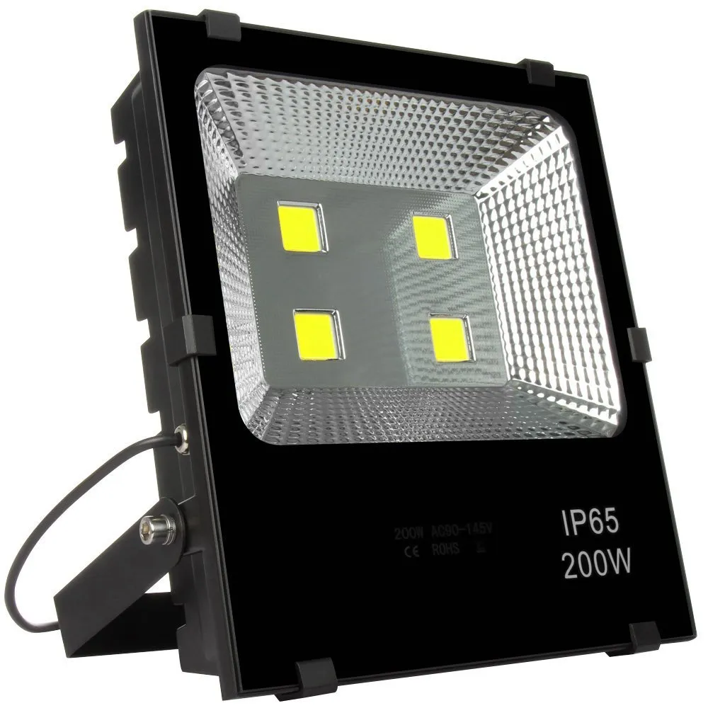 Floodlights Vit 200W LED Flood Lights AC 110-240V Utomhusbelysning Vattentät IP65 Spotlight vägglampa projektorer