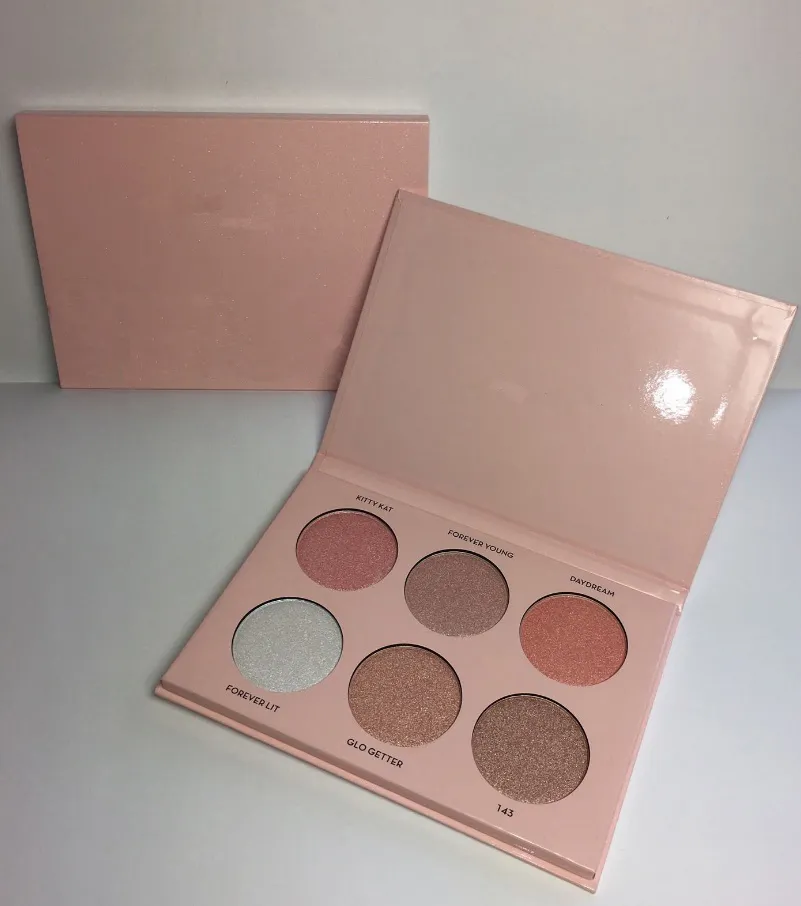 6 Färg Glöd och Highlight Kit Nicole Guerriero / Dream Highlighter Kosmetisk palett Pressad kontur och Bronzer Face Powder Makeup Palettes