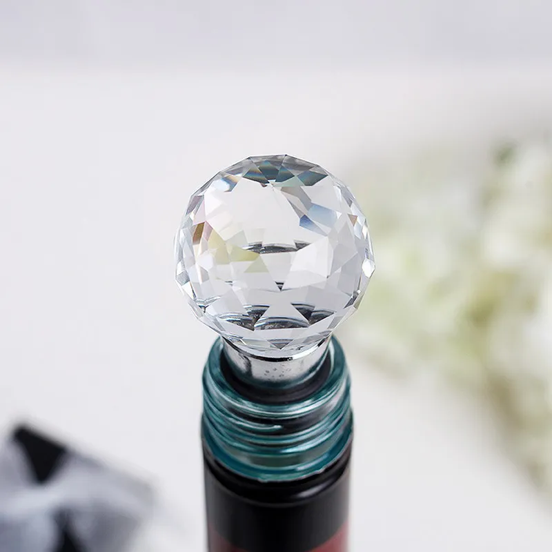 Crystal Ball Wine Bottle Stopper Zinc Alloy Wedding Bridal Shower Favors Gifts Party Decoration Gift for Guest