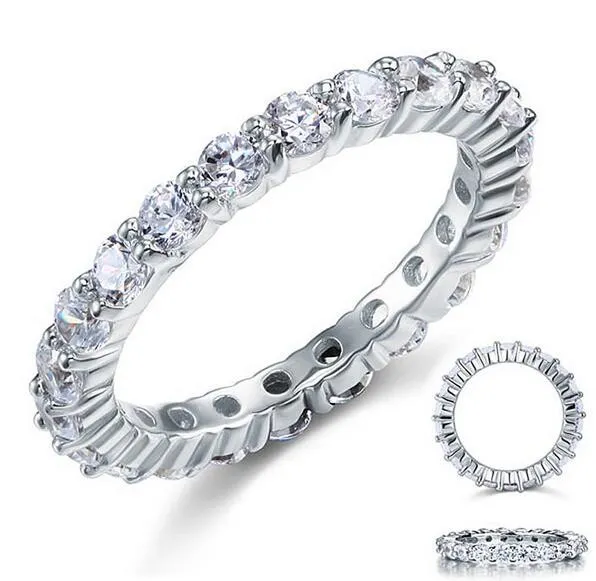 Victoria Wieck Bijoux De Luxe Marque Desgin 925 Argent Sterling Topaze Blanche Pierres Précieuses Rondes Femmes Mariage Bague De Fiançailles Bague Cadeau Taille 5-11