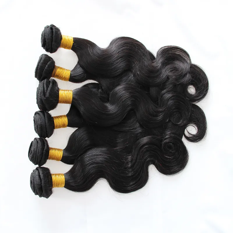 Human Hair Weaving Natural Black Color Human Hair Extensions Weave Bundles Natural Color Can Be Dyed