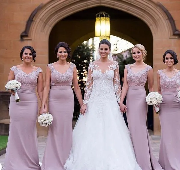 strapless open back dress Dusty Rose Lace Short Sleeves V-Neck Mother of The Bride Dress main image 1
