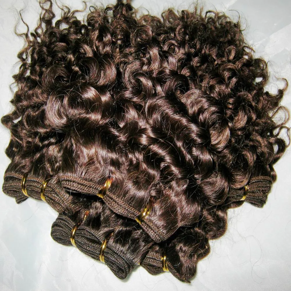 Nowy rzadki Afro Kinky Curly Weft Węzeł 100% Peruwiański Ludzkie Przedłużanie Włosów Obsługi