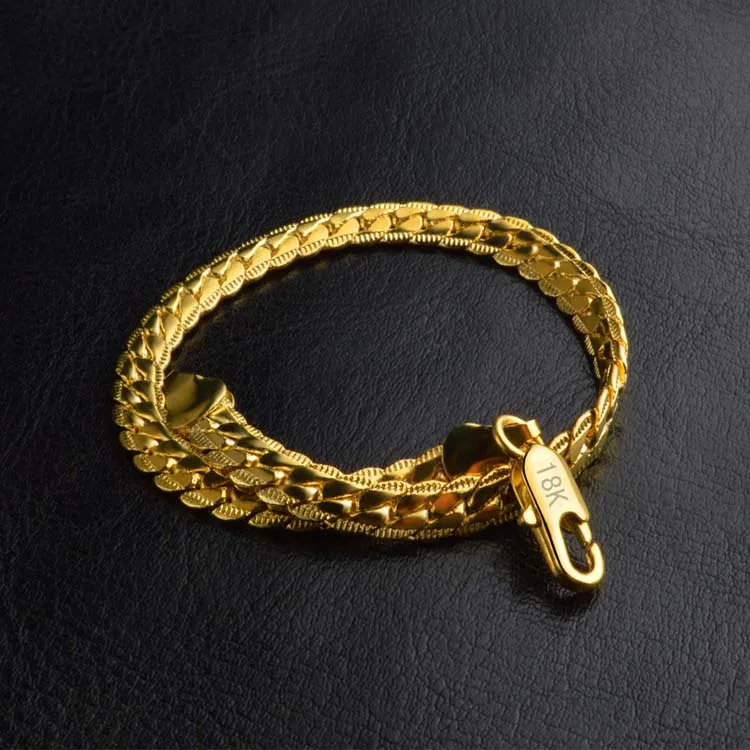 أساور 5MM الذهب ملء ربط سلسلة سوار للرجال هدية الأزياء والمجوهرات بالجملة شحن مجاني 0516WH