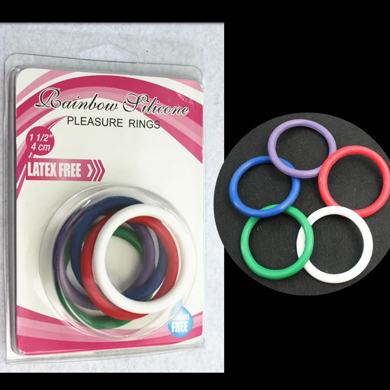 Anillo del sexo Anillos del pene Arco iris Anillo del martillo Eyaculación tardía Productos adultos Carcasa Retraso Bloqueo de bucles Cockrings por juego A36