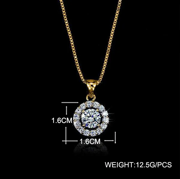 Fashion 18K Gold Silver Plated Austrian Crystal Necklace Earrings Ring Jewelry Set for Women Ladies Anniversary Wedding Jewelry Set