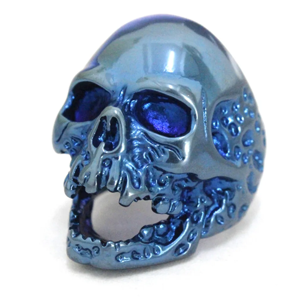 Häftigt!! / NEWEST DESIGN 5 Färgstorlek 7-15 Stor Ghost Skull Ring 316L Rostfritt stål Mode Smycken Evil Dead Skull Ring
