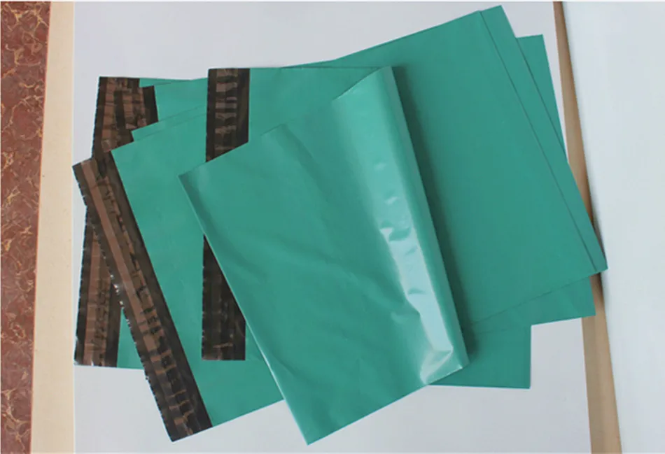 32x45cm Green poly mailer plastic packaging bags products mail by Courier storage supplies mailing self adhesive package 206M