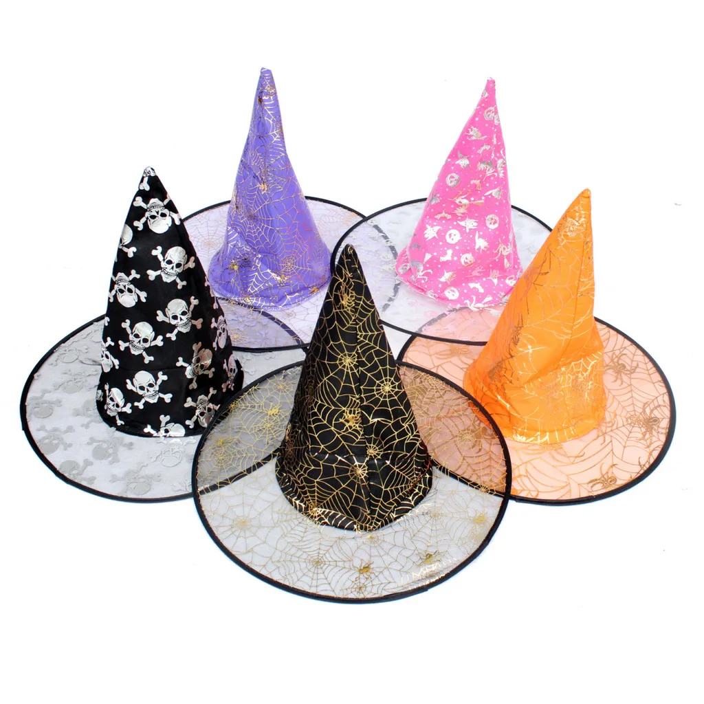 Colorful Makeup Ballroom Halloween Supplies Variety of Wizards Hat Witch Cap Style Random 25g 5 Colors
