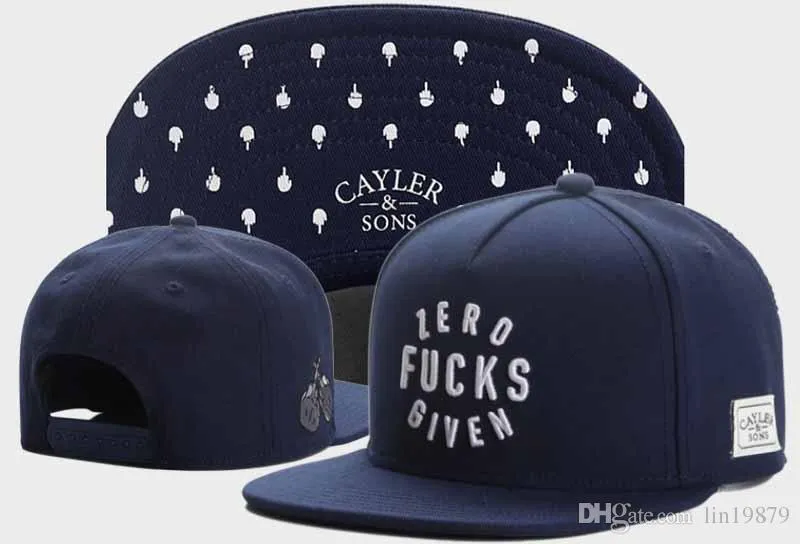 2017 nouveau Snapback Cayler Sons zéro baise donné casquettes de Baseball sport Hip Hop chapeaux réglable swag os Gorro pour hommes femmes