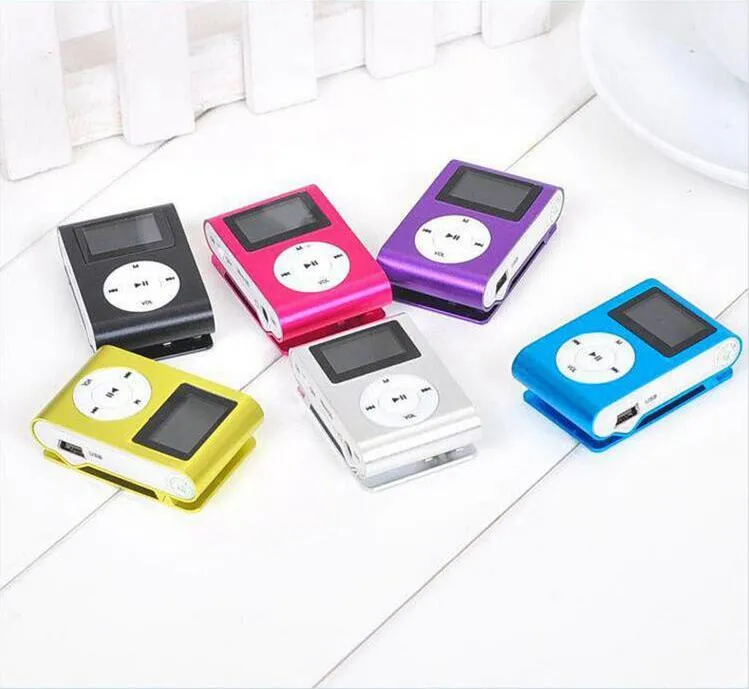 MINI Clip MP3 Player with 1.2'' Inch LCD Screen Music player Support SD Card TF+ Earphone +USB Cable with box hot