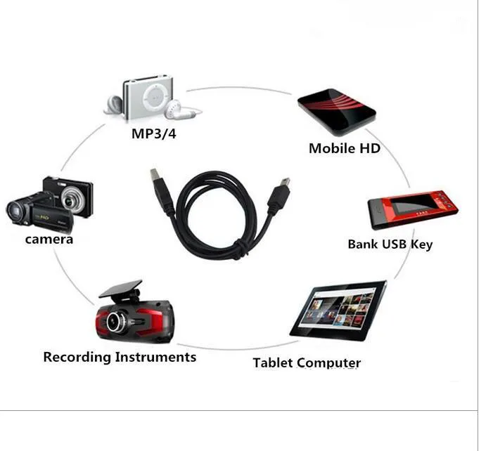 Cabos de sincronização Mini USB 5 pinos DADOS USB e cabo carregador v3 Cabo inteligente USB 2.0 para CÂMERA DIGITAL EXTRNAL HARD DRIVES 80cm