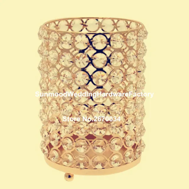 glass diamond Crystal bead candle holder for Wedding decoration