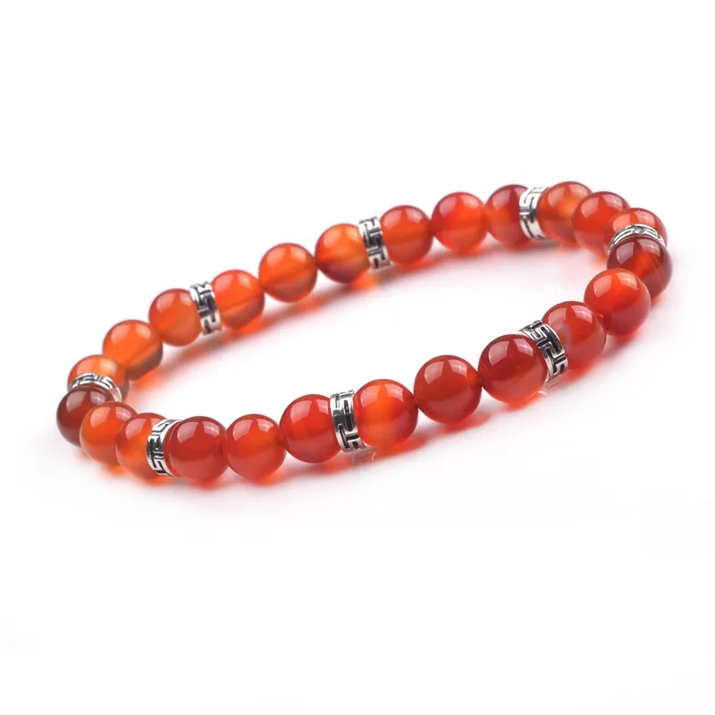 2017 8mm Popular natural stone volcanic rock yoga bracelet, can promote the new generation to ensure the health of the human body