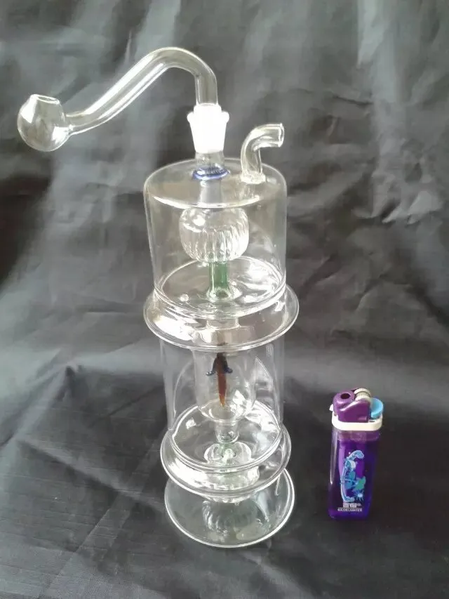 A-016 Height Bongglass Klein Recycler Oil Rigs Water Pipe Shower Head Perc Bong Glass Pipes Hookahs--pumpkin